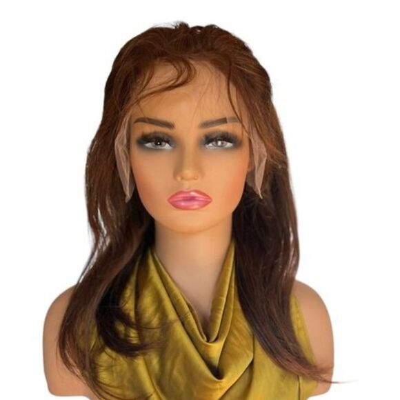 13 x 4 lace front invisible Mesh Chestnut Brown Medium Wig 21” l 100% Human hair - Picture 1 of 8
